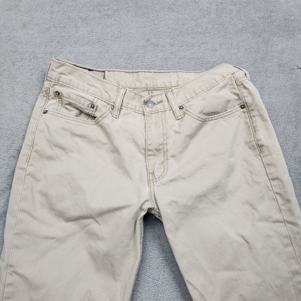Levis Mens 32x32 Beige 514 Pants Straight Fit Casual Cotton Jeans Style - Picture 3 of 10